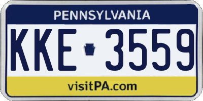 PA license plate KKE3559