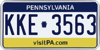 PA license plate KKE3563