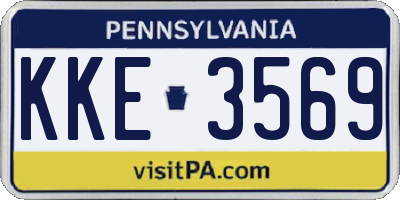 PA license plate KKE3569