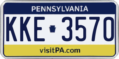 PA license plate KKE3570