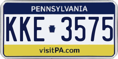 PA license plate KKE3575