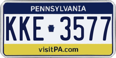PA license plate KKE3577