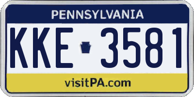 PA license plate KKE3581