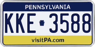 PA license plate KKE3588