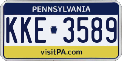 PA license plate KKE3589