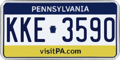 PA license plate KKE3590