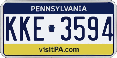 PA license plate KKE3594