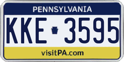PA license plate KKE3595