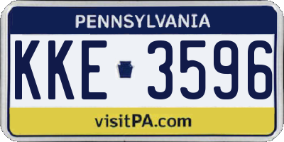 PA license plate KKE3596