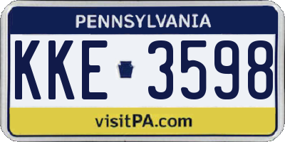 PA license plate KKE3598