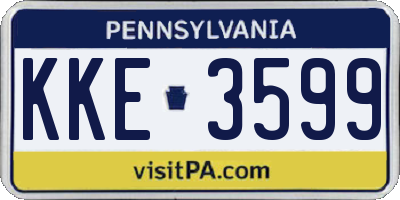 PA license plate KKE3599