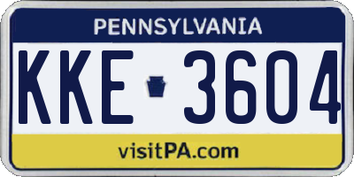 PA license plate KKE3604