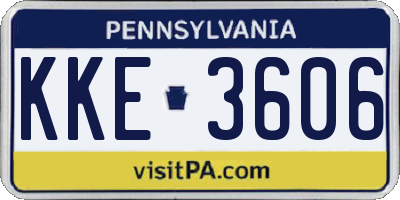 PA license plate KKE3606
