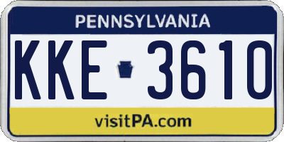 PA license plate KKE3610