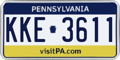 PA license plate KKE3611