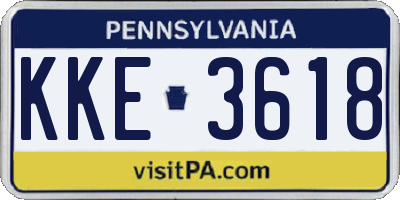 PA license plate KKE3618