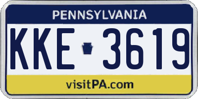 PA license plate KKE3619