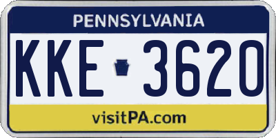 PA license plate KKE3620