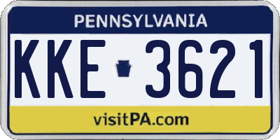 PA license plate KKE3621