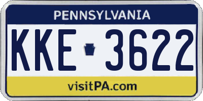 PA license plate KKE3622