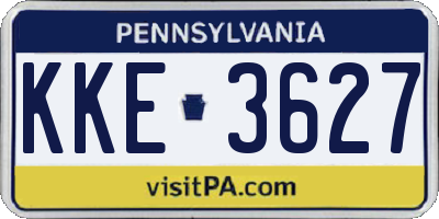 PA license plate KKE3627