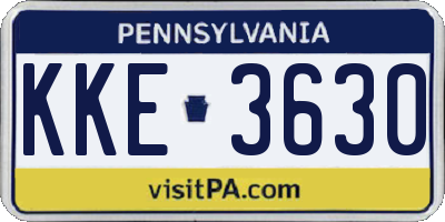 PA license plate KKE3630