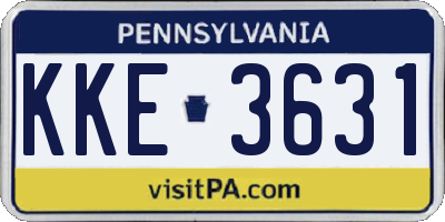 PA license plate KKE3631
