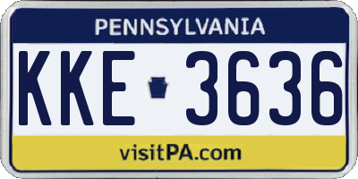 PA license plate KKE3636