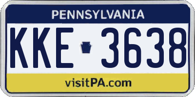 PA license plate KKE3638