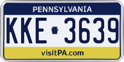 PA license plate KKE3639