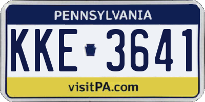 PA license plate KKE3641