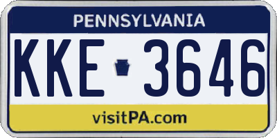 PA license plate KKE3646