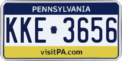 PA license plate KKE3656