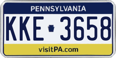 PA license plate KKE3658
