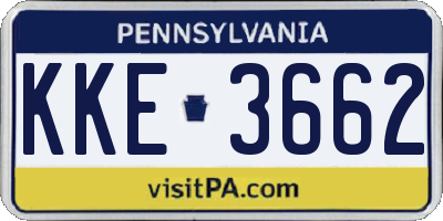 PA license plate KKE3662