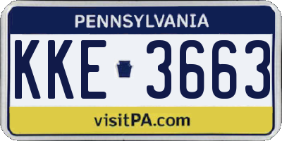 PA license plate KKE3663