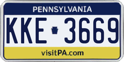 PA license plate KKE3669