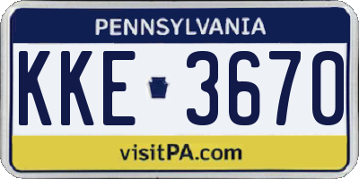 PA license plate KKE3670