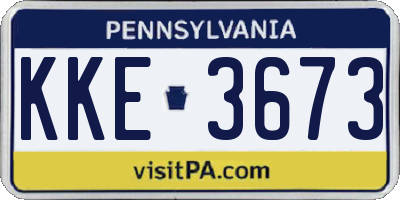 PA license plate KKE3673