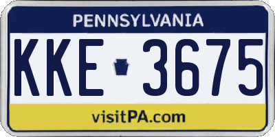 PA license plate KKE3675