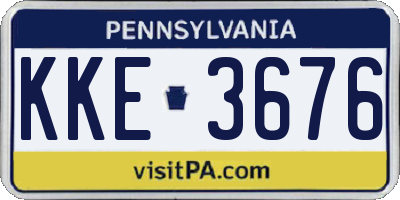 PA license plate KKE3676