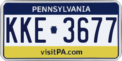 PA license plate KKE3677