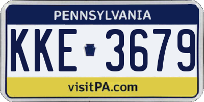 PA license plate KKE3679