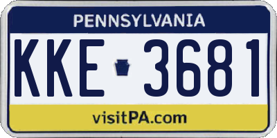 PA license plate KKE3681