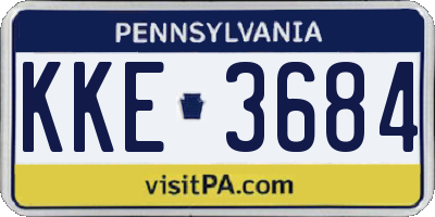 PA license plate KKE3684