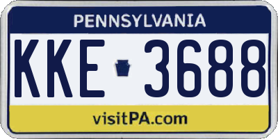 PA license plate KKE3688
