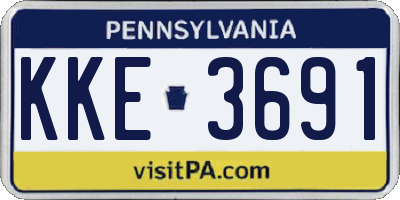 PA license plate KKE3691