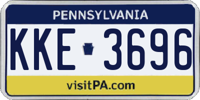 PA license plate KKE3696