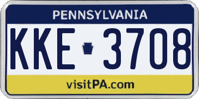 PA license plate KKE3708