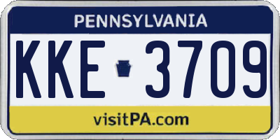 PA license plate KKE3709